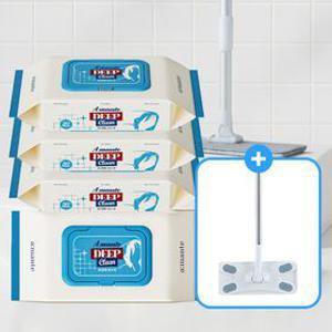 [APP전용] 밀대사은품증정/물걸레청소포 먼지 바닥 청소물티슈 대형 4팩 120매