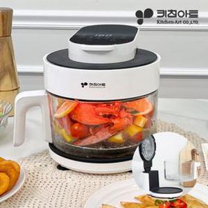 [추가쿠폰+추가적립] 키친아트 3.5L 대용량 보이는 에어프라이어 KAF-4035 / 간편분리 유리바스켓
