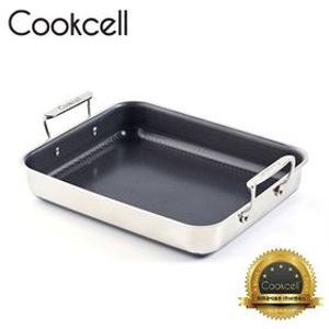 [Cookcell] 쿡셀 통3중 더블코팅 IH 블랙에디션 사각멀티팬 32cm / 품번 : 03036