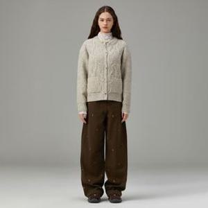 케이블 라운드넥 니트 가디건 T258MCD245W