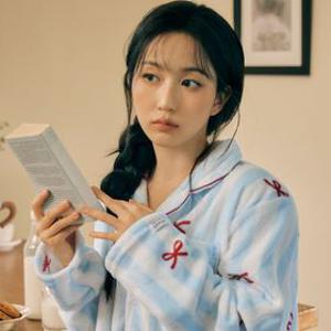 플러피 보니 긴팔 커플 수면 잠옷 세트