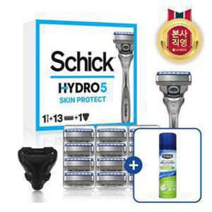 [APP전용] 쉬크 하이드로5 스킨프로 면도기 기획팩 (핸들1+날13입+커버1) + 센서티브라임폼 210g  증정