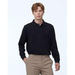 [24FW] [스테디셀러] 블랙 단색 면혼방 긴팔카라티셔츠 WHTS4D432BK