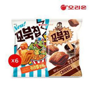 오리온 꼬북칩 카라멜팝콘(72g) 6개 + 초코츄러스(80g) 6개