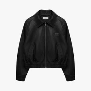 베이직 로고 레더 블루종 점퍼(MAGAJP03MBK)