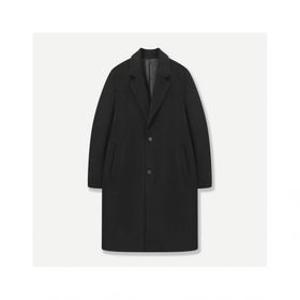 본 울 100% 세미 오버핏 체스터필드 코트 블랙 EBEWHA550BK1109693