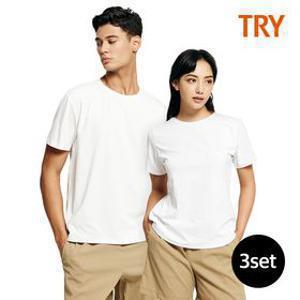 [3매입] 면100% 공용 기본 라운드 티셔츠 3매입