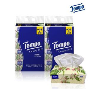 독일 템포 소프트팩 4겹 천연펄프 미용티슈 90매 4입 X 2팩