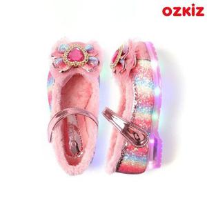 쥬얼하트LED 유아 여아 겨울 털구두