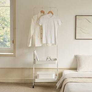 [모던하우스] 데일리 컬러플 접이식 트롤리행거 W500 화이트