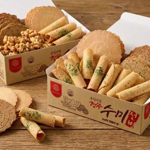 [APP전용] 1박스+1박스/ 경주 명물 5종 전병세트 (땅콩/부채/오란다/파래/생강) 750G + 750G (총 2박스)