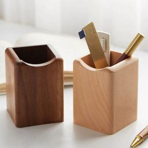 심플 원목 연필꽂이 사무실 공부방 서재 펜꽂이 책상 필기구 정리함 나무 연필통 홀더