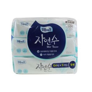 미래생활 잘풀리는집 자연수 물티슈 캡형 64매X6개입