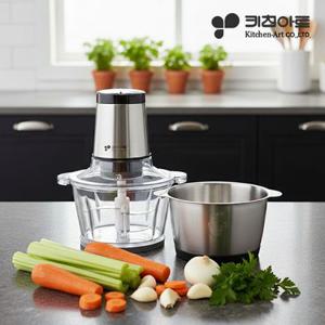 [추가쿠폰+추가적립] 키친아트 허브 2L 만능다지기 전동쵸퍼 KM-14FM / 유리+스테인레스 용기
