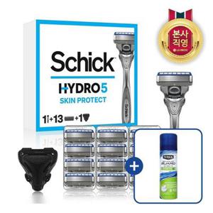 [APP전용] 쉬크 하이드로5 스킨프로 면도기 기획팩 (핸들1+날13입+커버1) + 센서티브라임폼 210g  증정