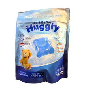 허글리 8IN1 딥클린 초고농축 캡슐세탁세제 코튼캔디향 100개입