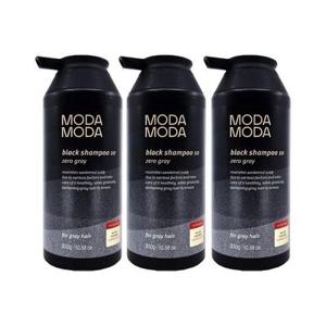 모다모다 제로 그레이 블랙 샴푸 10 300g 3개 새치 염색