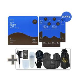 물염색 시즌2 20회분+염색도구 비건 프리미엄 새치 염색약 싱글구성