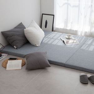 탄탄한 3단 접이식 워싱 순면 압축솜 요 매트리스 토퍼 (싱글/디럭스싱글/퀸)