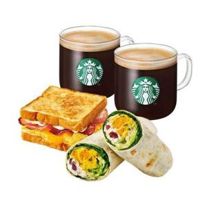 [기프티쇼] [건강하고 든든하게]카페 아메리카노 T 2잔+스크램블에그베이컨샌드위치+단호박리코타샐러드랩