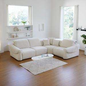 코모 슬라이딩 확장형 모션소파 코너형 전동 리클라이너 기능성 아쿠아 패브릭