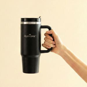 스테인리스 보온 보냉텀블러 스트로우 빨대 손잡이 차량용 대용량 텀블러 900ml