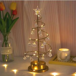 [리퍼 ] 미니 크리스탈 별장식 트리  전구트리 인테리어 무드등 탁상용 크리스마스 조명