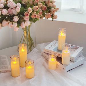 [리퍼] LED 촛불 초 글라스 캔들 조명 흔들리는 건전지 양초