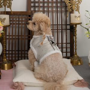 강아지한복 고양이 설날 눈꽃설화배자 조끼 그레이 (B107_GR)