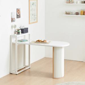 식탁 테이블 선반 세트 인테리어 원룸 다용도 국산 반타원 밥상 2color