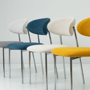 1+1 인디고 패브릭 디자인체어 미드센추리 인테리어 스틸의자 아쿠아클린