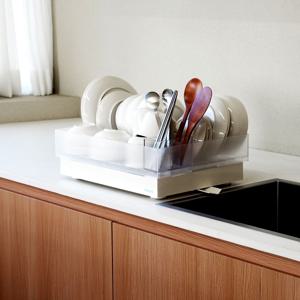 국내생산! 건조, 물빠짐, 식세기 세척, 모루유리무늬로 심플한 모던스퀘어 식기건조대
