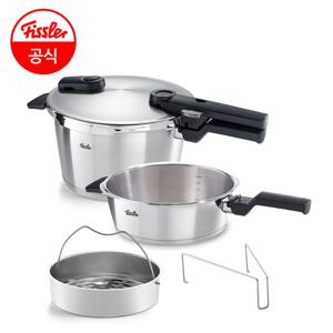 비타퀵 프리미엄 압력솥 22cm 쿼트로(2.5L+4.5L)(찜기포함)