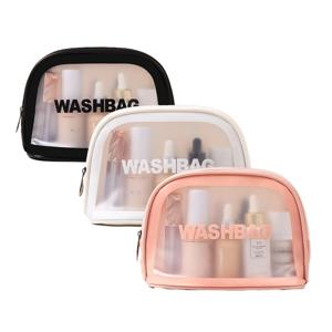 투명 워시백 여행용 휴대용 세면파우치 방수 물놀이가방 목욕가방 (반원)