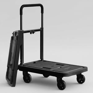 플랫폼 접이식 쇼핑 핸드카트 올블랙 에디션