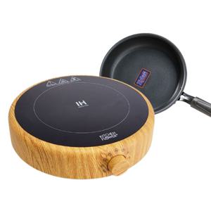 키친플라워 1구 원형 우드 인덕션 렌지 2000W 고출력 휴대용 캠핑용 소형 인덕션