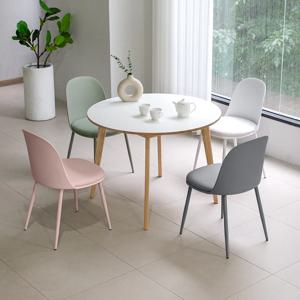 밀키우드 1000 원형 마카롱 4인 주방 식탁 세트 카페 인테리어