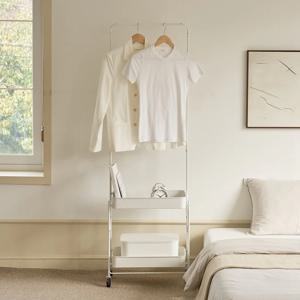 데일리 컬러플 접이식 트롤리행거 W500 화이트