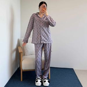 라벤더하트콕잠옷 홈웨어 파자마세트 수면 긴팔긴바지