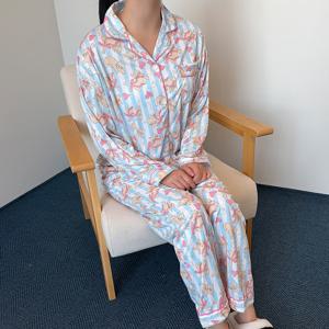 캔디팝줄냥잠옷 홈웨어 파자마세트 수면 긴팔 긴바지