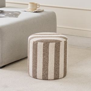 루디 스트라이프 패브릭 스툴 그레이