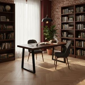 ROBUST 로버스트 뉴송 우드슬랩 식탁 카페 오피스 테이블 슬림 1400x600mm