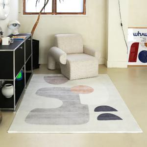 [리퍼] 마스기하학 패턴 디자인 극세사 거실 러그