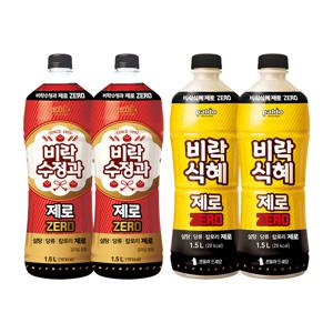 비락 수정과 제로 1.5L x2개 + 제로 식혜 1.5L x2개