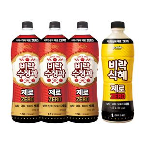 비락 수정과 제로 1.5L x3개 + 제로 식혜 1.5L x1개