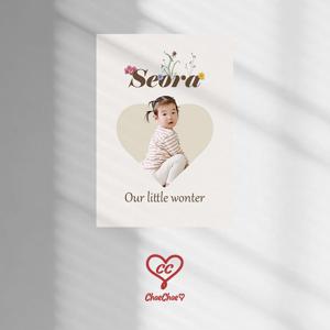 아기 사진 포스터 제작 / 플라워 네임 포토 포스터 , 아기방 꾸미기