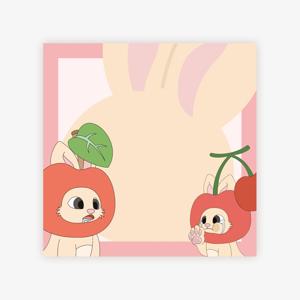과일토끼 떡메모지 다꾸 다이어리 꾸미기 디자인 심플한 감성 떡제본 체리 동물