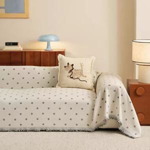 [해외] 로랑 도트 프렌치스타일 순면 쟈카드 쇼파커버&담요