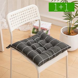 1+1 식탁 사무실 의자방석 40*40cm 폴리에스테르 고정끈 1인용 스트라이프 쿠션 방석