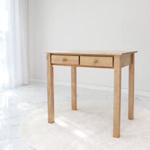 베이직 원목 2서랍 일자형 책상 800